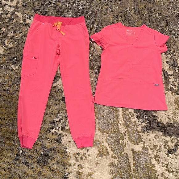 Figs Pants - 🌏 SET Neon pink Zamora and top